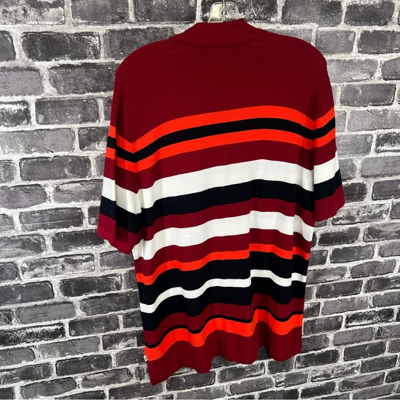 NN07 Miyagi Cotton Shirt - Wine Stripe - Size XL - Picture 5 of 11